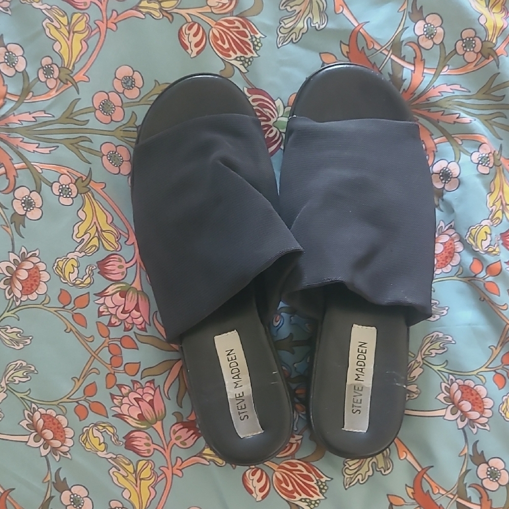 Steve Madden Women's Black Slide Sandals